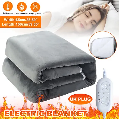 £27.95 • Buy Electric Heated Throw Under Blanket Velvet Luxury Warm Mattress Single Size