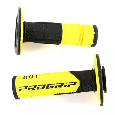 Pro Grip 801 Hybrid Duo-Density Cross Grips Off Road Motocross Black/Yellow • $24.95