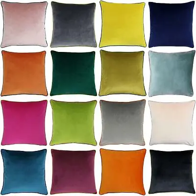 £9.95 • Buy Velvet Cushion Covers Meridian Piped Large Cushions Cover 22  X 22  By Paoletti