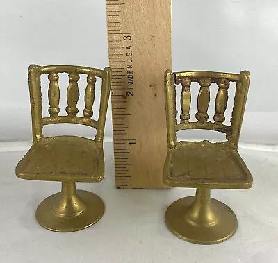 Dollhouse Miniature Brass Chair Pair • $15