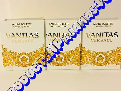 Lot Of 3~Versace VANITAS VERSACE  Eau De Toilette 1ml/.03 Fl.oz. CARDED SAMPLES • $13.95