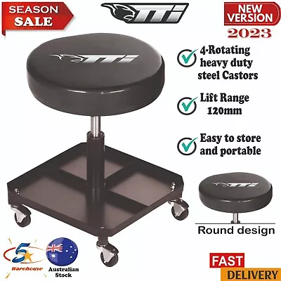 Garage Stool TTI Mechanic Rolling Stool Work Chair Creeper Seat Wheels Black • $119.95