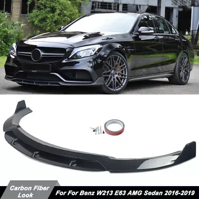 For Mercedes Benz W213 E63 AMG 2016-2019 Front Splitter Lip Carbon Fiber Look • $1215.99