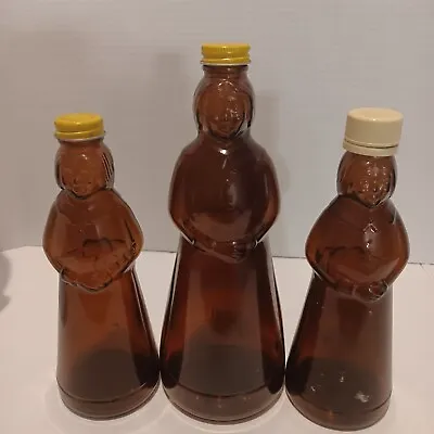 Vintage Mrs. Buttersworth Glass Bottle No Label Lot Of 3 • $14.95