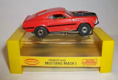 Vintage Aurora Slot Car # 1415  Mustang Mach 1 With Box  Red 1969 1970 ? ? • $345