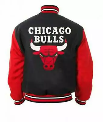 Men's Chicago Bulls Letterman Bomber Varsity Wool NBA Basketball Jacket • $89.99