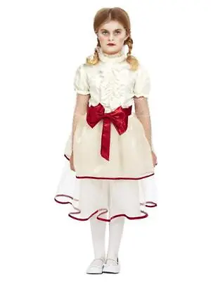 Girls Creepy Porcelain Doll Halloween Fancy Dress Costume • £21.89