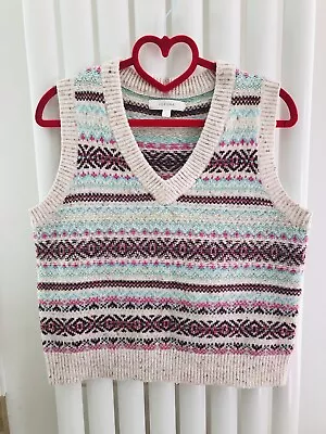 M&S  Per Una Knitted Fair Isle Tank Top Vest UK12 • £25