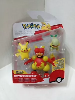 Pokemon PIKACHU TURTWIG MAGMAR Battle 3 Pack Action Figures • $19