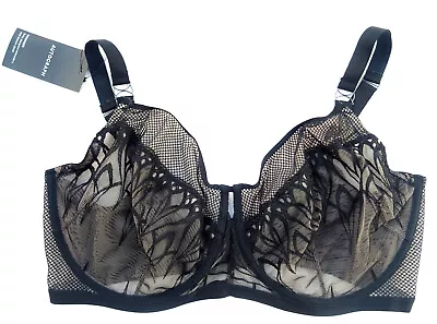 M & S Autograph Minimiser Bra Nouveau Embroidery Black  Marks Spencer • £15.99