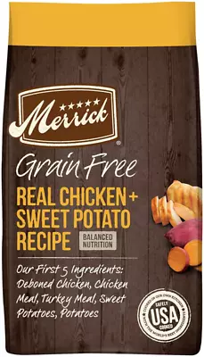 Merrick Real Chicken Sweet Potato Recipe Grain-Free Adult Dry Dog Food 10lb Bag • $48.99