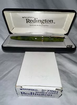 SANFORD ~ REDINGTON ~ Marble Green ~ ROLLER BALL PEN ~ VINTAGE New In Box • $12