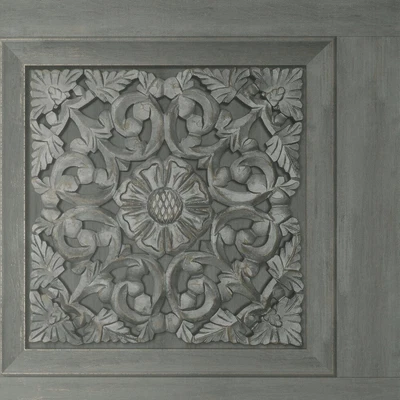 £11.99 • Buy Fine Decor Carved Panel Gunmetal Wallpaper FD43274 - Faux Wood Panelling
