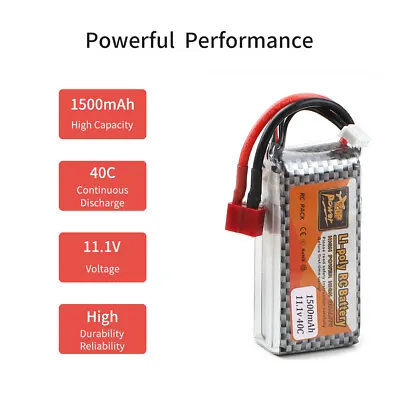 11.1V 1500mAh 3S LiPo Battery 40C T Plug For RC Car Airplane Helicopter Truck • $34.99