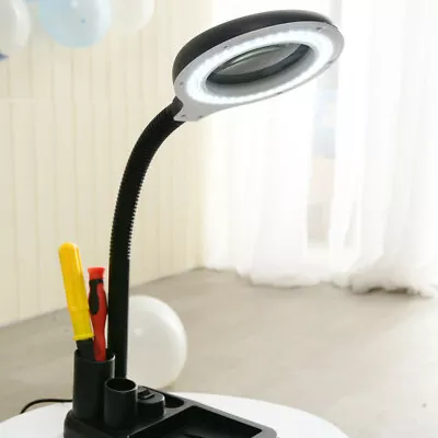 Magnifying Lamp Popular 5X 10x Magnifying Glass With Light For Reading Craft • £12.89