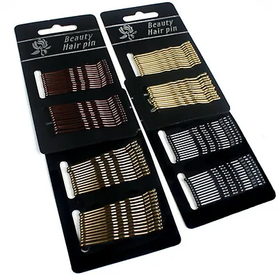 Kirby Hair Grips Clips Bobby Waved Pins Slides Black Brown Gold Blonde Colours • £1.75
