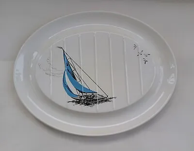 Vintage 1950's Blue Regatta (Yacht) Meat Plate By Palissy Worcester. • £3.99