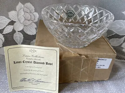 Lenox Crystal Diamond Bowl Czech Republic Candy Dish 5” Fine Crystal In Box • $7.99