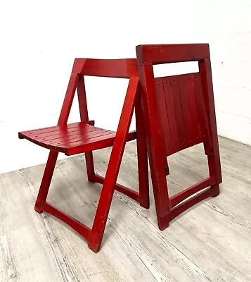 A Pair (2)  Of Vintage Aldo Jacober For Alberto Bazzani Folding Chairs Habitat • £245