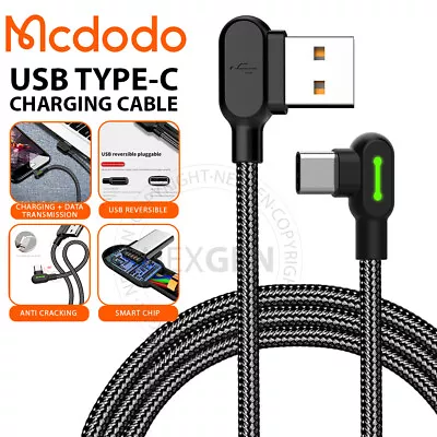 Mcdodo 90° USB To Type-C Fast Charging Cable Charger Gaming Data Sync Cord • $10.90