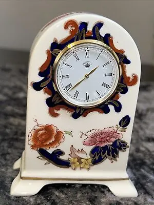 Masons Ironstone Blue Mandalay Miniature Mantle Clock Hand Paint 22c Gold Nankin • £42