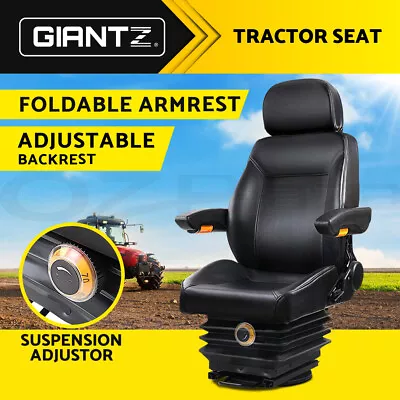 $379.95 • Buy Giantz Suspension Tractor Seat Forklift Excavator Truck Universal Backrest Chair