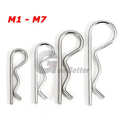 1mm-7mm Hairpin Cotter Pins R Shaft Retaining Clip Spring Pin Bright Zinc Plated • $1.89