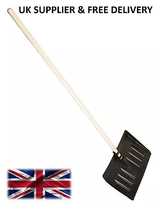 £8.79 • Buy Plastic Snow Shovel Scoop Head Heavy Duty Large Wooden Handle New