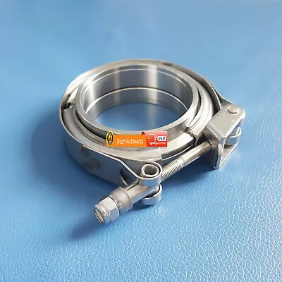 $14.99 • Buy 2.5'' Quick Release V-Band Clamp Stainless Steel Male Female Flange Turbo Pipe