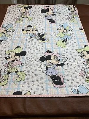 Vintage Disney Baby Crib Blanket Minnie Mouse • $55