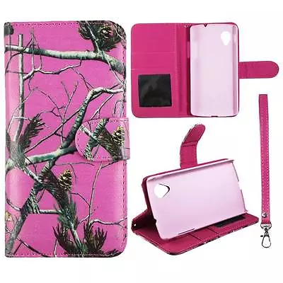 Flip Wallet Camo Pink Pine Rt For LG Optimus G LS970  Leather Cover Case • $7.50