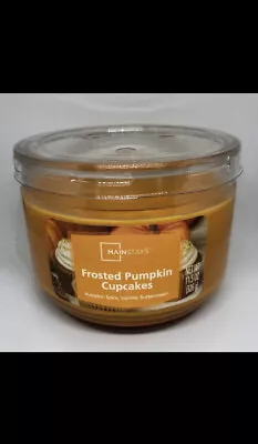MAINSTAYS FROSTED PUMPKIN CUPCAKES 3 WICK CANDLE 11.5oz MADE IN USA • $15.90