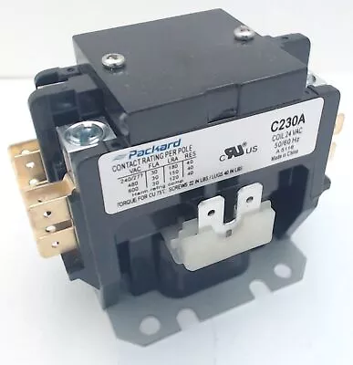 Packard Definite Purpose Contactor 2 Pole 30 Amps 24 Coil Voltage C230A • $16.15