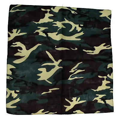 Bandana Camouflage Mask Camo Army Green Military Bandanna Headwear Cotton Scarf • £3.99