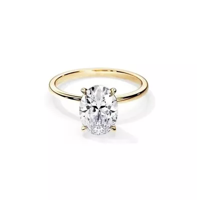 2.00CT Oval Moissanite Diamond  Engagement Ring 14k Gold GRA Certificate • $450