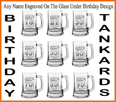 £13.99 • Buy Personalised Birthday Design Pint Glass Tankard 18 21 30 40 50 60 70 80 90