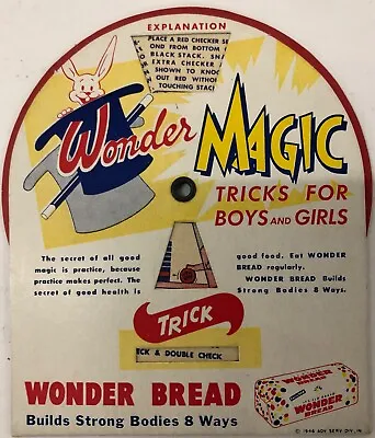 Wonder Bread Magic Tricks Wheel 1946 Advertising With Magic • $35