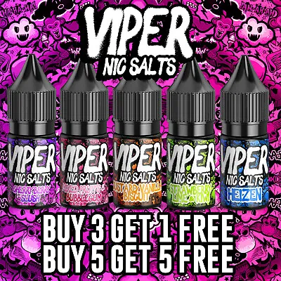 £2.89 • Buy 10ml Viper Nic Salts E Liquid 5mg &10mg & 20mg 50vg/50pg Nic Salt By Mister Vape
