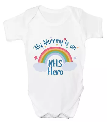 Personalised Rainbow Baby Grow Support NHS Boys Girls Vest Stay Home Safe • £6.99