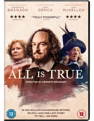 All Is True (DVD) Ian McKellen Kenneth Branagh Judi Dench Sam Ellis (UK IMPORT) • $10.94