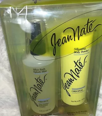 Jean Naté Gift Set 8 Oz After Bath Splash And 4 Oz Silkening Body Powder.Vintage • $49.30