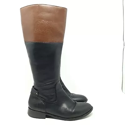 £18 • Buy Pavers Black Brown Low Block Heel Mid Calf Boots Shoes UK 6 EU 39 Zip