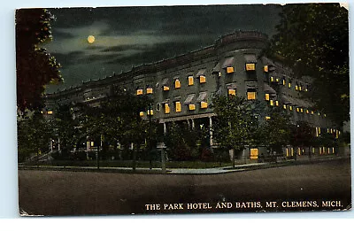 Park Hotel And Baths Mt. Clemens Michigan 1912 Vintage Postcard E82 • $7.19