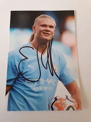 Erling Haaland Manchester City Fc Hand Signed Photo 6  X 4 . • $1.23