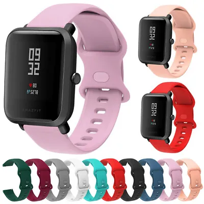 Sport Silicone Band For Huami Amazfit GTS GTR 2 Bip U Watch Bracelet Soft Strap • $4.85