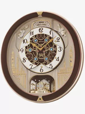 Seiko Clocks Brown Melody In Motion Musical Wall Clock QXM291B • £299