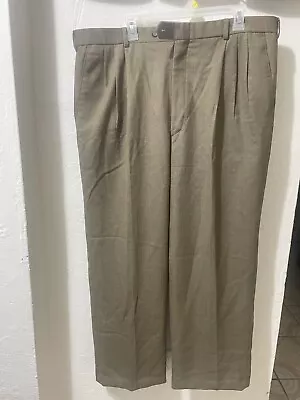 100% Wool Tailored Indonesia Men's Dress Pants.  Brown With Beige Dots.  L41#1 • $24.50