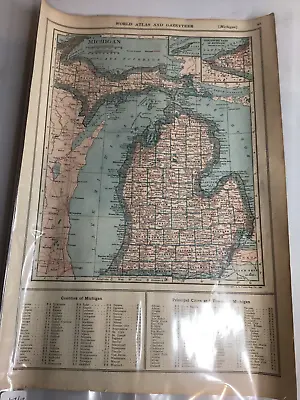 1921 Michigan Minnesota Map  10X15in  FF • $34.95