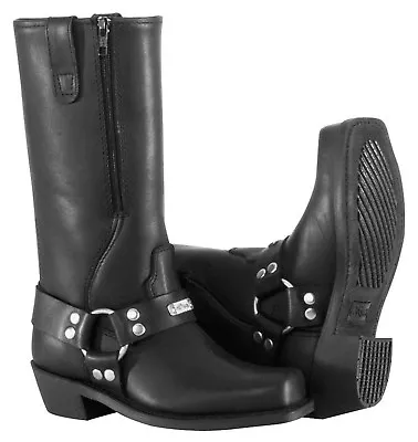 Nos River Road 098227 Zipper Harness Boots Black Size Womens 7.5 • $45