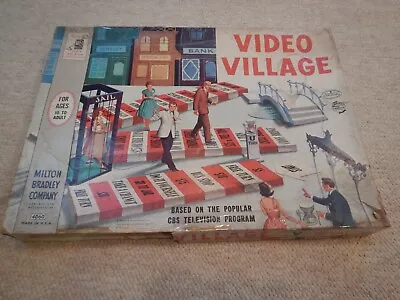 MILTON BRADLEY 1960 VIDEO VILLAGE Board Game Incomplete • $19